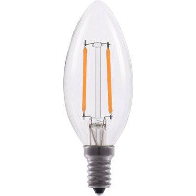 LED Advantage Filament B11 320 Deg, 2.5W-200lm, Dimmable, 80CRI, 2700K, E12, 120VAC Clear - Green Lighting Wholesale